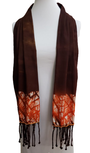 Batik Egyptian Cotton Beaded Tassel Shawl