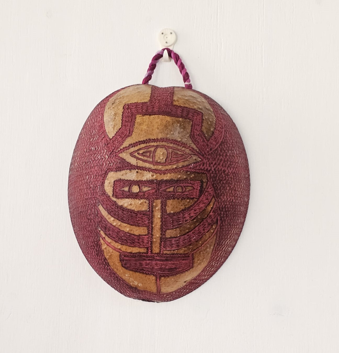 Hand Carved Calabash Hanging Mask