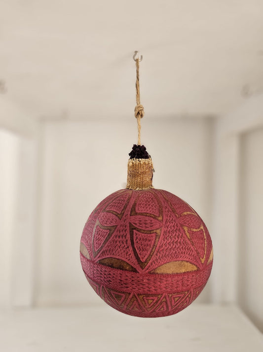 Hand Carved Calabash Mobile Geometric