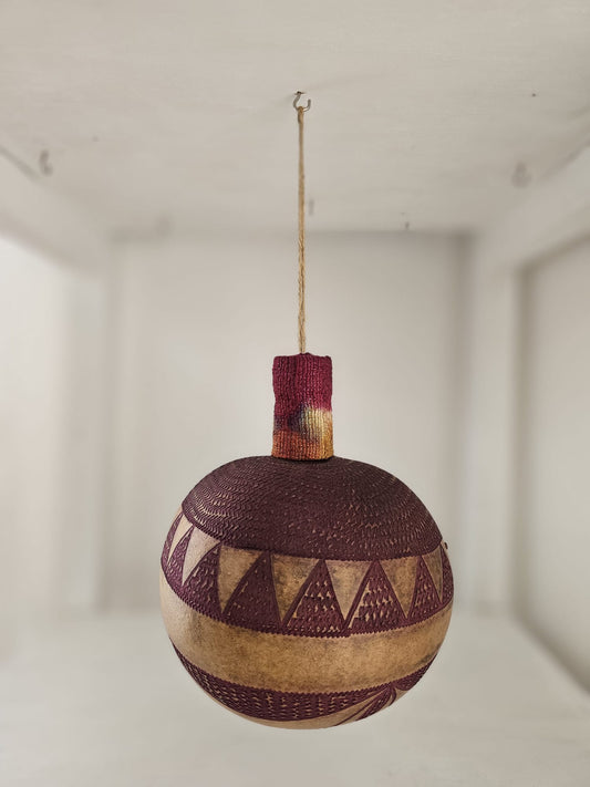 Hand Carved Calabash Mobile Geometric