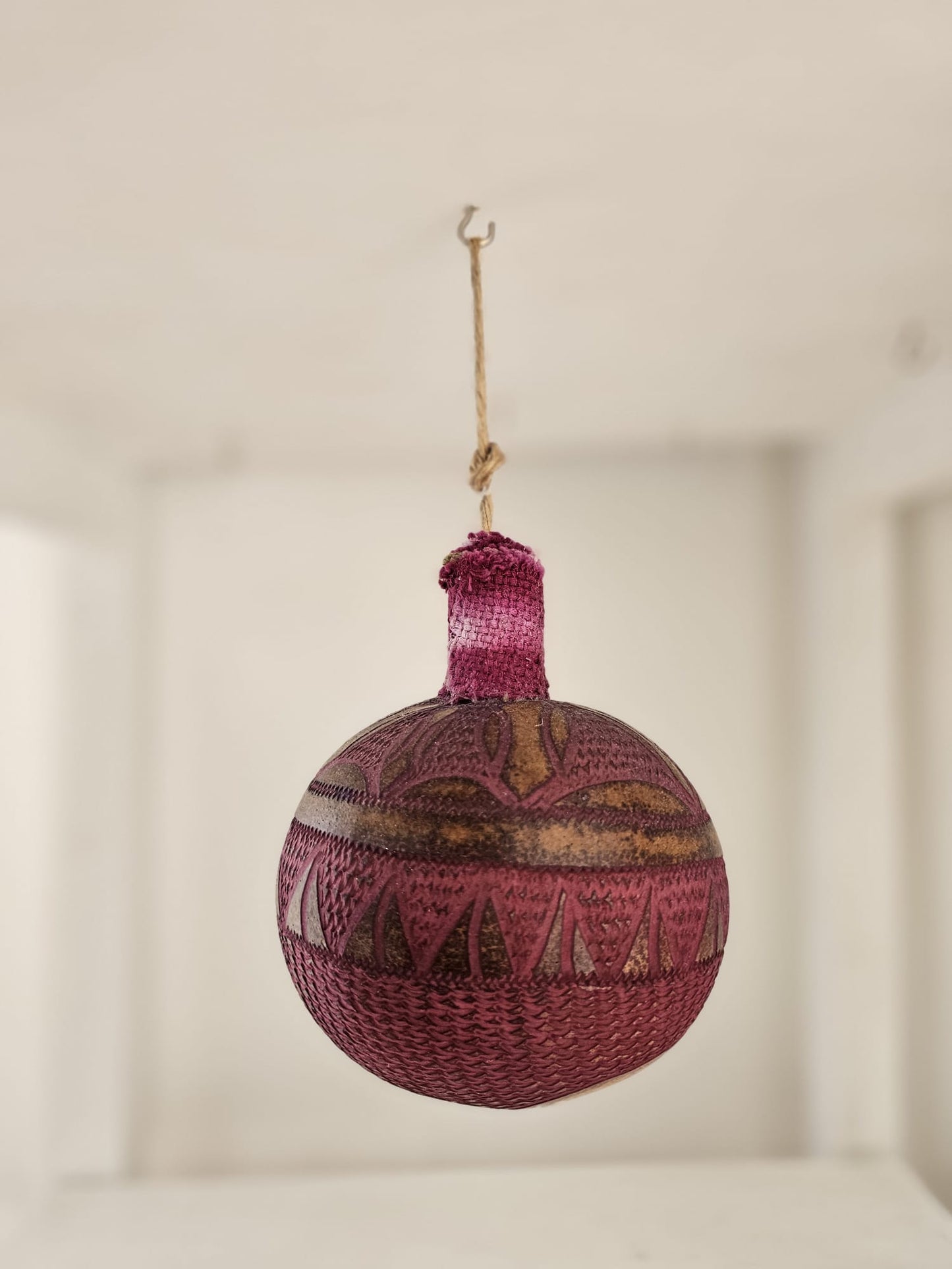 Hand Carved Calabash Mobile Geometric