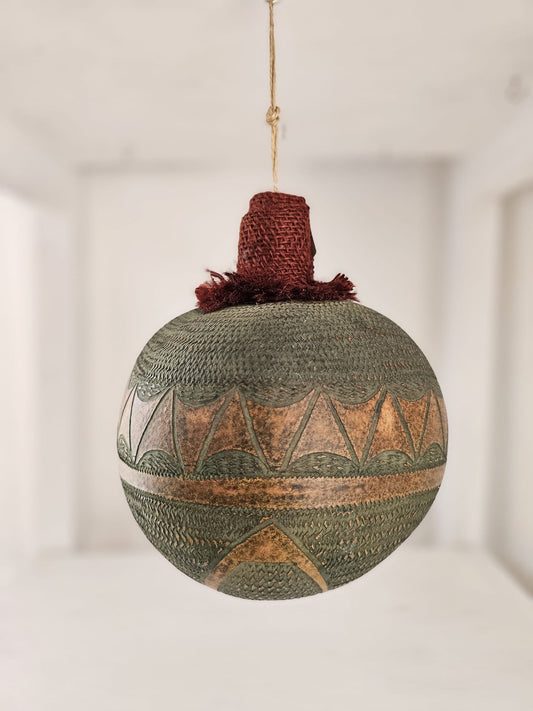 Hand Carved Calabash Mobile Geometric