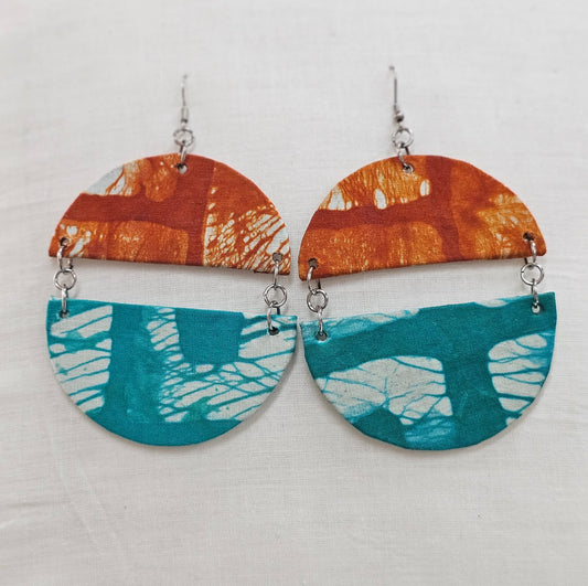 Batik Fabric Earrings