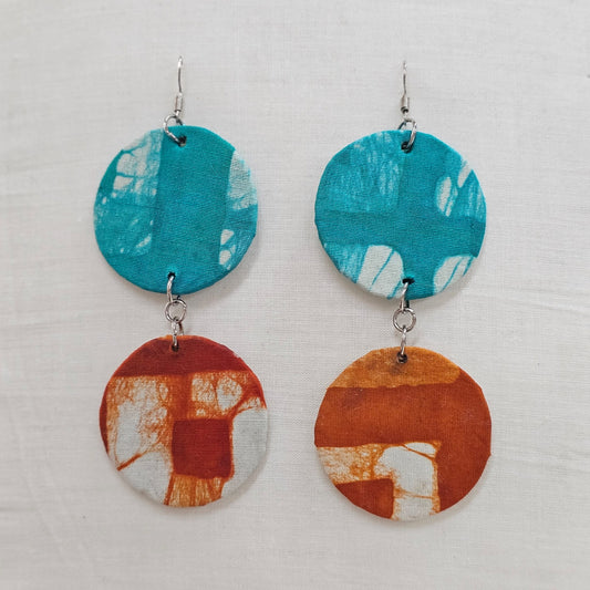 Batik Fabric Earrings