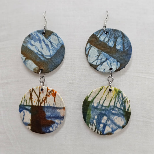 Batik Fabric Earrings